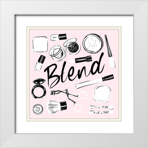 Blend Of Pink White Modern Wood Framed Art Print with Double Matting by Villa, Mlli