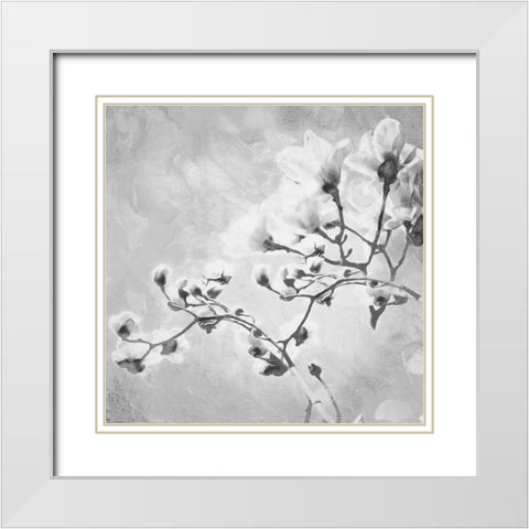 Tree of White Flowers BW 1 White Modern Wood Framed Art Print with Double Matting by Villa, Milli