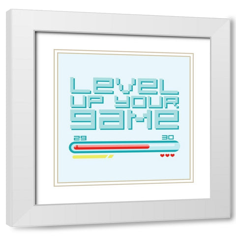 Level Up White Modern Wood Framed Art Print with Double Matting by Villa, Mlli
