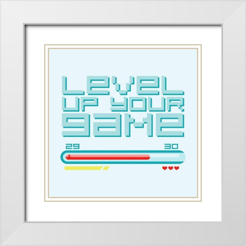 Level Up White Modern Wood Framed Art Print with Double Matting by Villa, Mlli