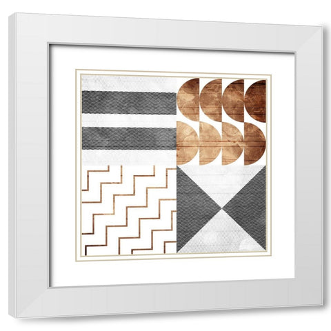 Modern Pattern White Modern Wood Framed Art Print with Double Matting by Villa, Mlli