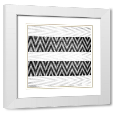 First Modern Pattern White Modern Wood Framed Art Print with Double Matting by Villa, Mlli