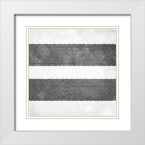 First Modern Pattern White Modern Wood Framed Art Print with Double Matting by Villa, Mlli