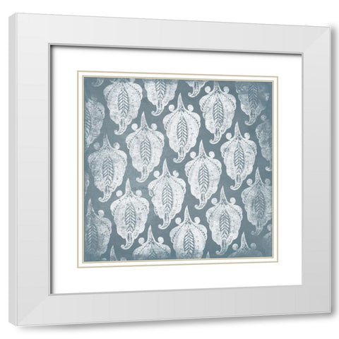 Floral Muted Pattern White Modern Wood Framed Art Print with Double Matting by Villa, Mlli