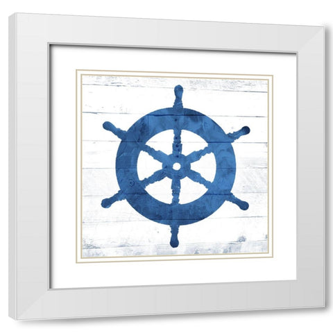 Steering Wheel White Modern Wood Framed Art Print with Double Matting by Villa, Mlli