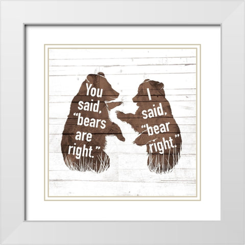 Bears Are Right White Modern Wood Framed Art Print with Double Matting by Villa, Mlli