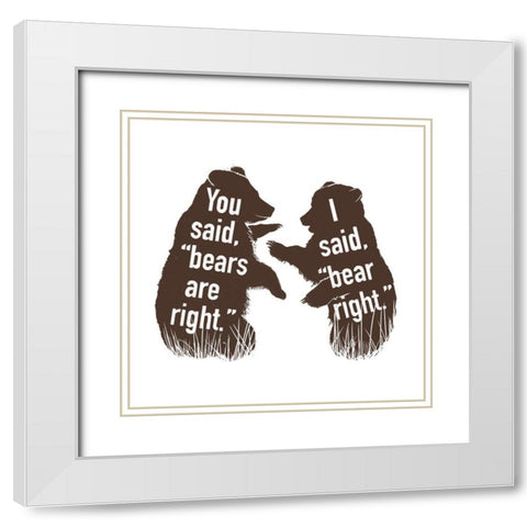 Bears Are Right Clean White Modern Wood Framed Art Print with Double Matting by Villa, Mlli