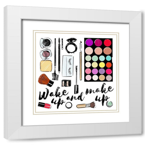 Wake Up White Modern Wood Framed Art Print with Double Matting by Villa, Mlli