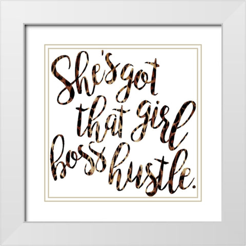 Girl Boss Hustle White Modern Wood Framed Art Print with Double Matting by Villa, Mlli
