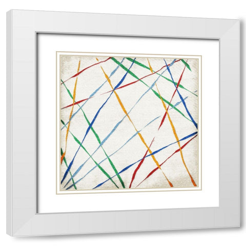 Crisscrossed White Modern Wood Framed Art Print with Double Matting by Villa, Mlli