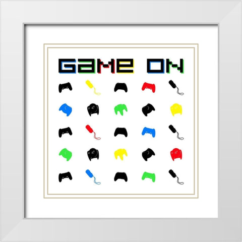 Game On Controls White Modern Wood Framed Art Print with Double Matting by Villa, Mlli