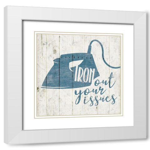 Iron Out White Modern Wood Framed Art Print with Double Matting by Villa, Mlli