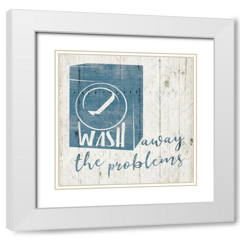 Wash Away White Modern Wood Framed Art Print with Double Matting by Villa, Mlli