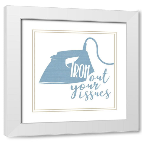 Iron Out Blue White Modern Wood Framed Art Print with Double Matting by Villa, Mlli