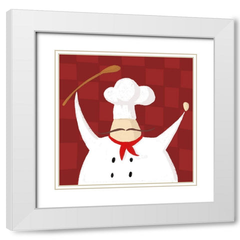 Spoon Chef Traditional White Modern Wood Framed Art Print with Double Matting by Villa, Mlli
