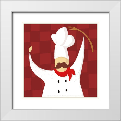 Fork Chef Traditional White Modern Wood Framed Art Print with Double Matting by Villa, Mlli