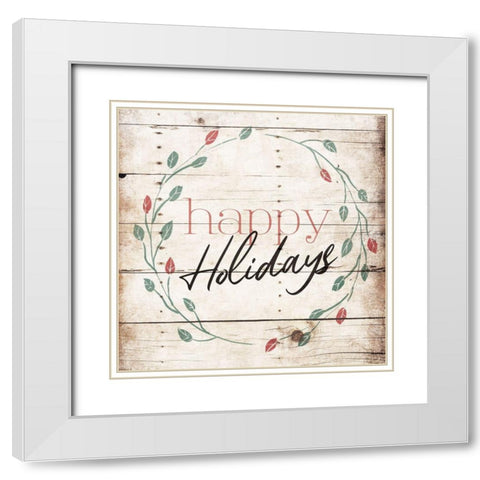 Floral Holidays White Modern Wood Framed Art Print with Double Matting by Villa, Mlli