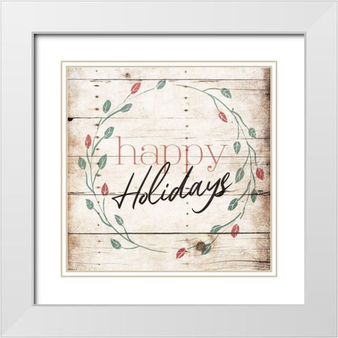 Floral Holidays White Modern Wood Framed Art Print with Double Matting by Villa, Mlli