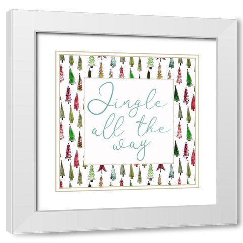 Jingle All The Way White Modern Wood Framed Art Print with Double Matting by Villa, Mlli