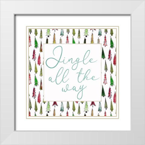 Jingle All The Way White Modern Wood Framed Art Print with Double Matting by Villa, Mlli