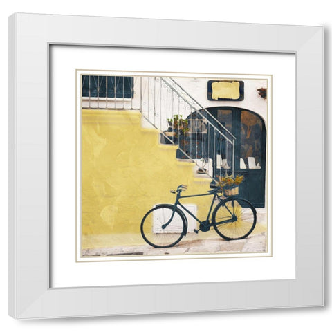 Steps In Yellow White Modern Wood Framed Art Print with Double Matting by Villa, Mlli
