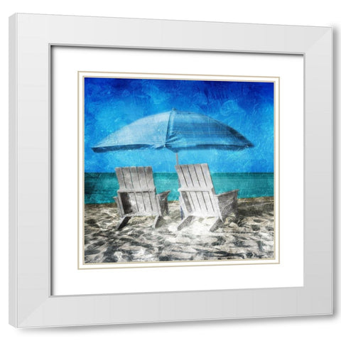 Enjoying The Shade White Modern Wood Framed Art Print with Double Matting by Villa, Mlli