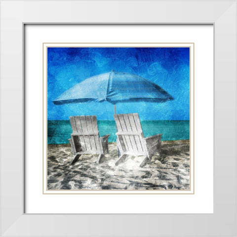 Enjoying The Shade White Modern Wood Framed Art Print with Double Matting by Villa, Mlli