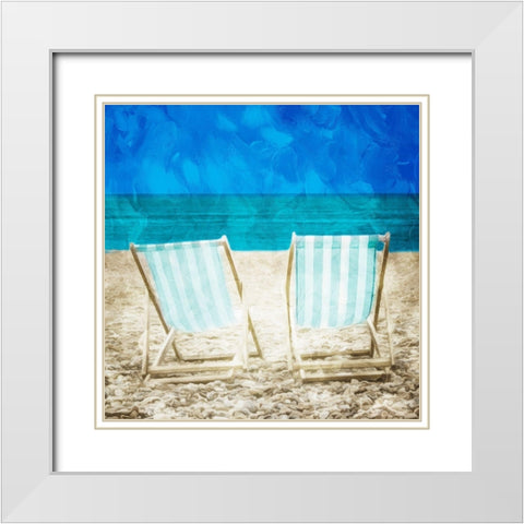 Lets Look Out On The Beach White Modern Wood Framed Art Print with Double Matting by Villa, Mlli