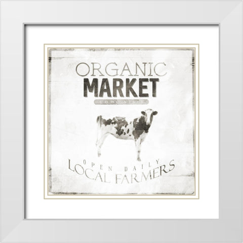 Fresh Cow White Modern Wood Framed Art Print with Double Matting by Villa, Mlli