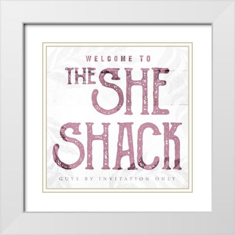 The She Shack White Modern Wood Framed Art Print with Double Matting by Villa, Mlli
