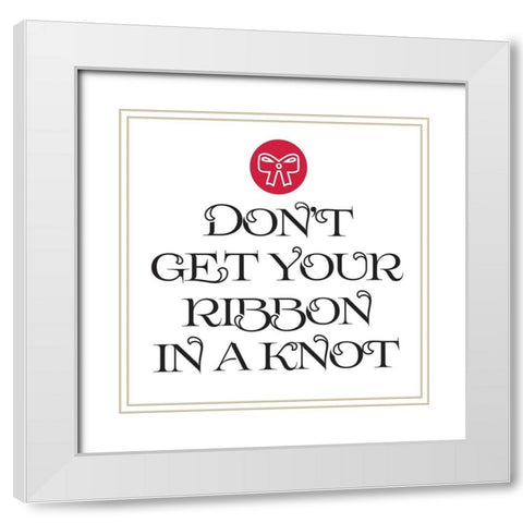 Ribbon White Modern Wood Framed Art Print with Double Matting by Villa, Milli