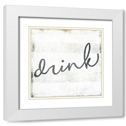Drink White Modern Wood Framed Art Print with Double Matting by Villa, Milli