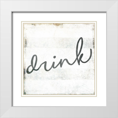 Drink White Modern Wood Framed Art Print with Double Matting by Villa, Milli