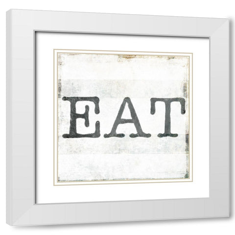 Eat White Modern Wood Framed Art Print with Double Matting by Villa, Milli