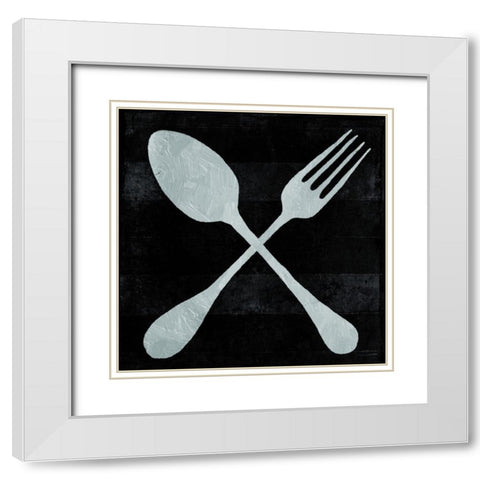 ReEating Utensils White Modern Wood Framed Art Print with Double Matting by Villa, Milli