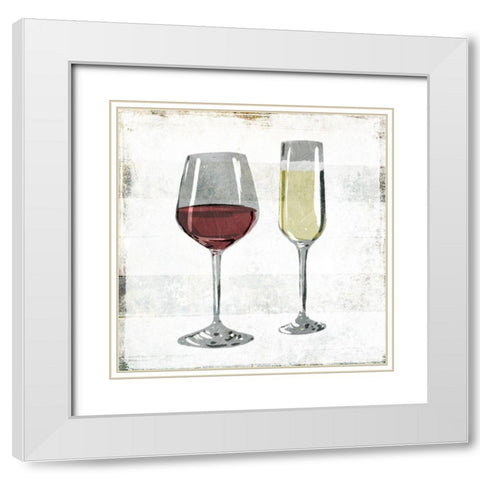 Beverages White Modern Wood Framed Art Print with Double Matting by Villa, Milli