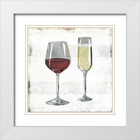 Beverages White Modern Wood Framed Art Print with Double Matting by Villa, Milli