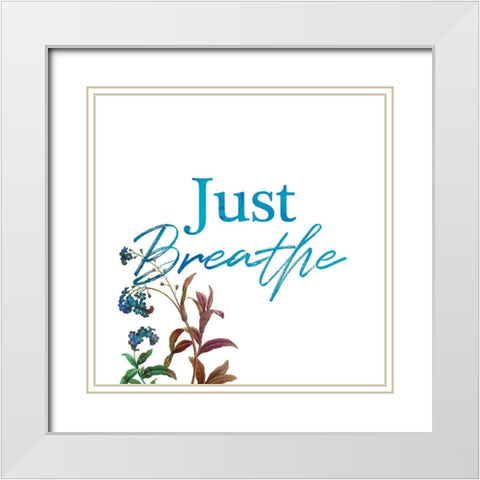 Just Breath White Modern Wood Framed Art Print with Double Matting by Villa, Milli