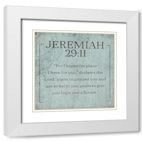 Jeremiah Murky Sea White Modern Wood Framed Art Print with Double Matting by Villa, Milli