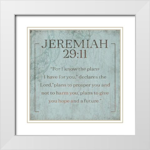 Jeremiah Murky Sea White Modern Wood Framed Art Print with Double Matting by Villa, Milli
