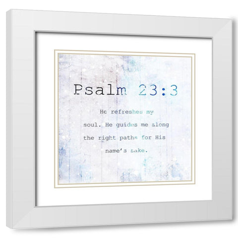 Psalm 233 Night Farm White Modern Wood Framed Art Print with Double Matting by Villa, Milli