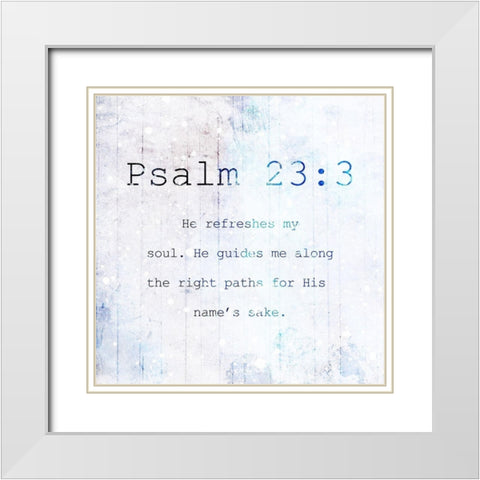 Psalm 233 Night Farm White Modern Wood Framed Art Print with Double Matting by Villa, Milli