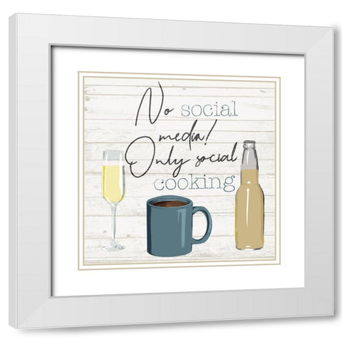 No Social Media White Modern Wood Framed Art Print with Double Matting by Villa, Milli
