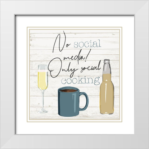 No Social Media White Modern Wood Framed Art Print with Double Matting by Villa, Milli