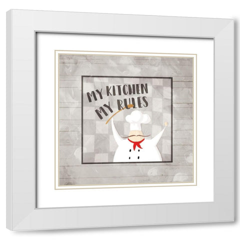 My Kitchen White Modern Wood Framed Art Print with Double Matting by Villa, Milli