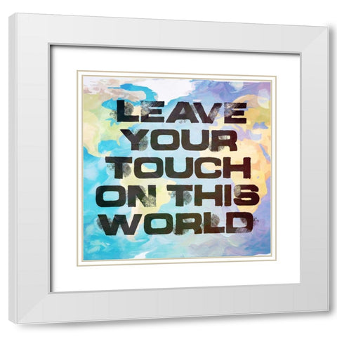 Leave Your Touch White Modern Wood Framed Art Print with Double Matting by Villa, Milli