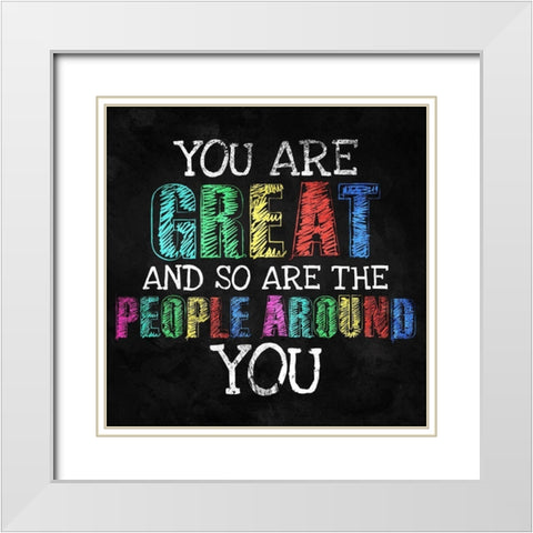 Great People Around White Modern Wood Framed Art Print with Double Matting by Villa, Milli