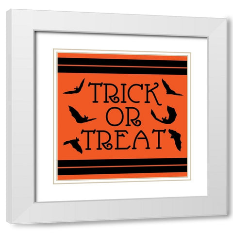 Trick Or Treat White Modern Wood Framed Art Print with Double Matting by Villa, Milli