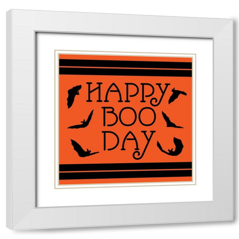 Happy Boo Day White Modern Wood Framed Art Print with Double Matting by Villa, Milli