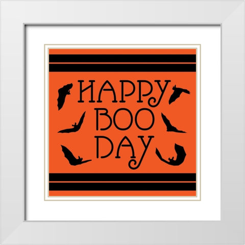Happy Boo Day White Modern Wood Framed Art Print with Double Matting by Villa, Milli